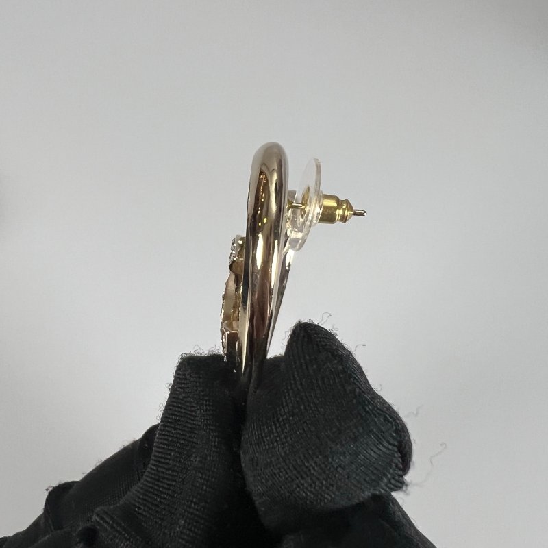 CHANEL F23/C 愛心造型小顆水鑽耳環-5