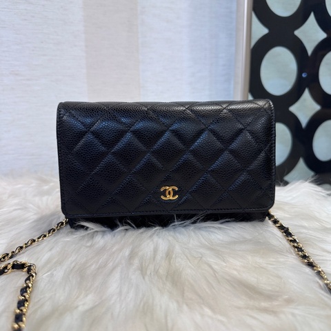 Chanel 黑金荔枝皮WOC 晶片款