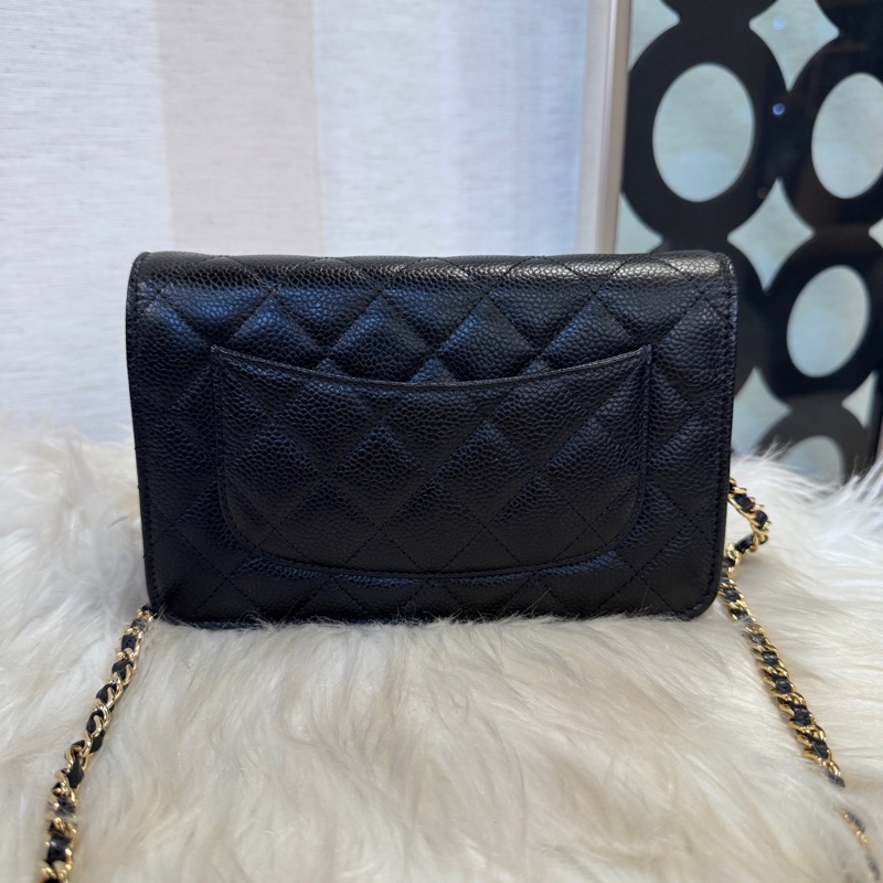 Chanel 黑金荔枝皮WOC 晶片款-1