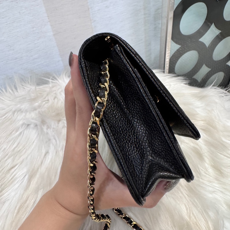 Chanel 黑金荔枝皮WOC 晶片款-2