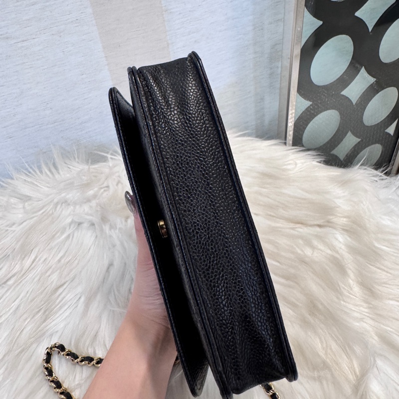 Chanel 黑金荔枝皮WOC 晶片款-3