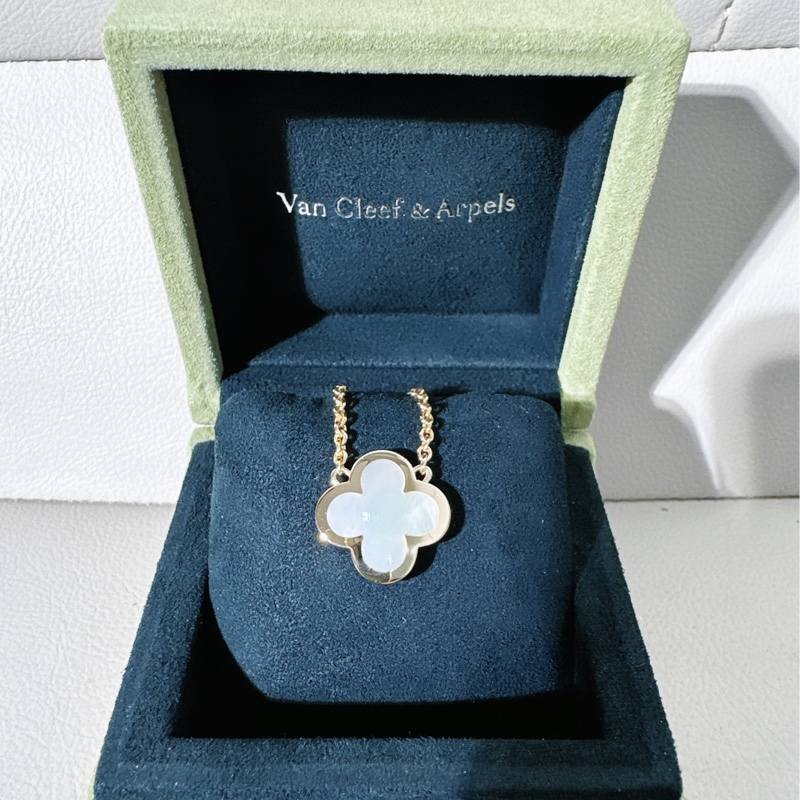 VCA 梵克雅寶 Pure Alhambra四葉草項鍊 18K黃金 白貝母項鍊-2