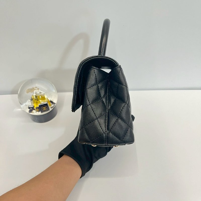 Chanel coco handle24 黑金 荔枝牛 晶片款-2