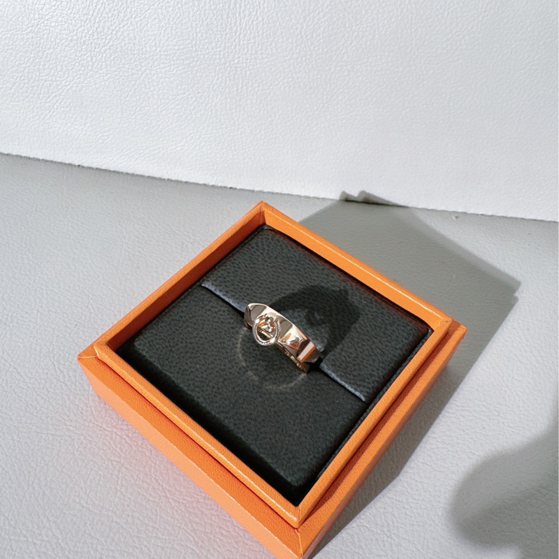 Hermes愛馬仕 玫瑰金 CDC 戒指，51號-3