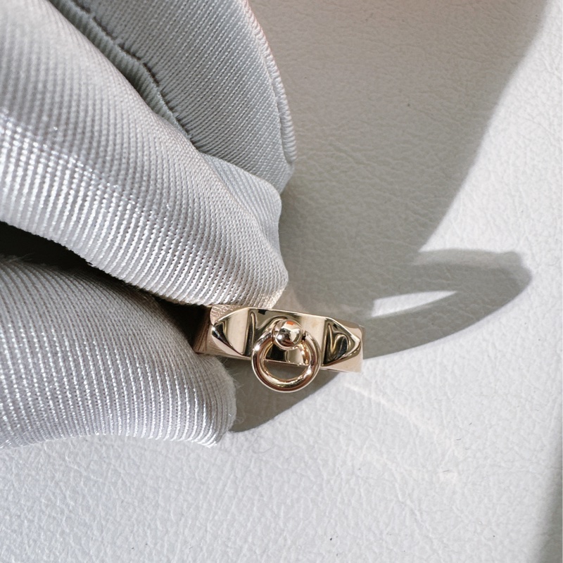 Hermes愛馬仕 玫瑰金 CDC 戒指，51號-4