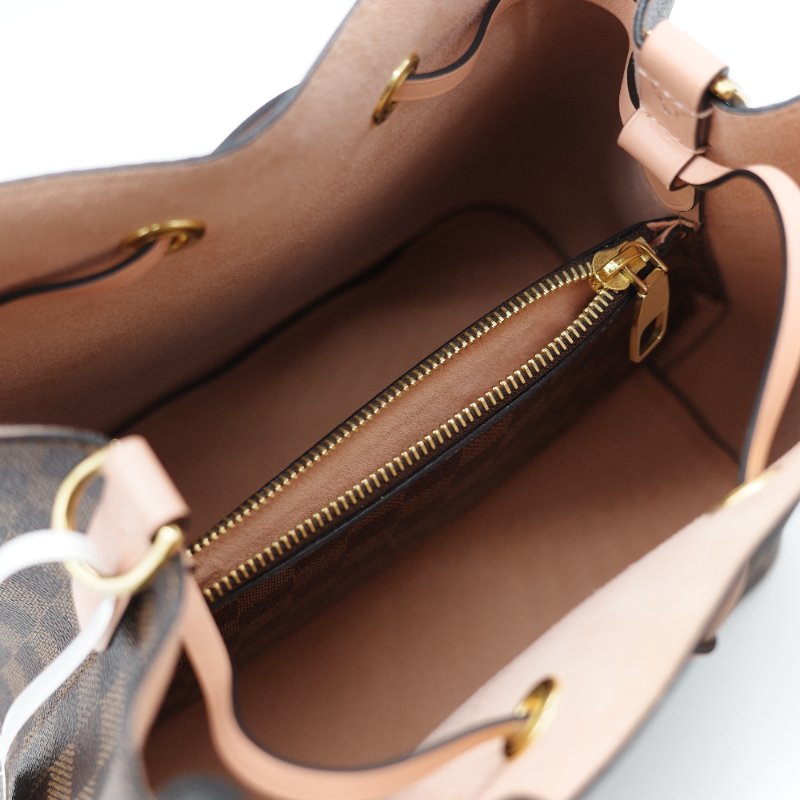 Louis Vuitton 路易威登 NéoNoé MM 經典棕色 Damier 棋盤格紋 帆布 拼接彩色 皮革飾邊 中型水桶包-16