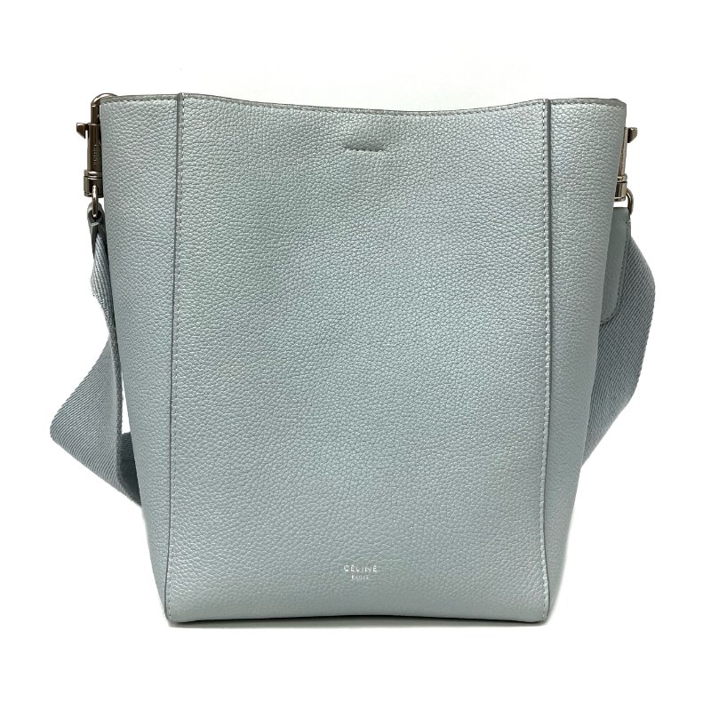 ☆ Celine 思琳 Light Blue Calfskin Sangle Shoulder Bag 淺藍色小牛皮肩背袋 - 267005468-1