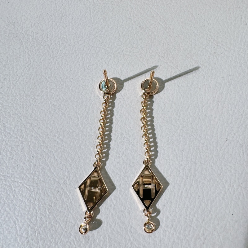 Hermes愛馬仕 Ex-Libris H馬鞍釘流蘇耳環-5