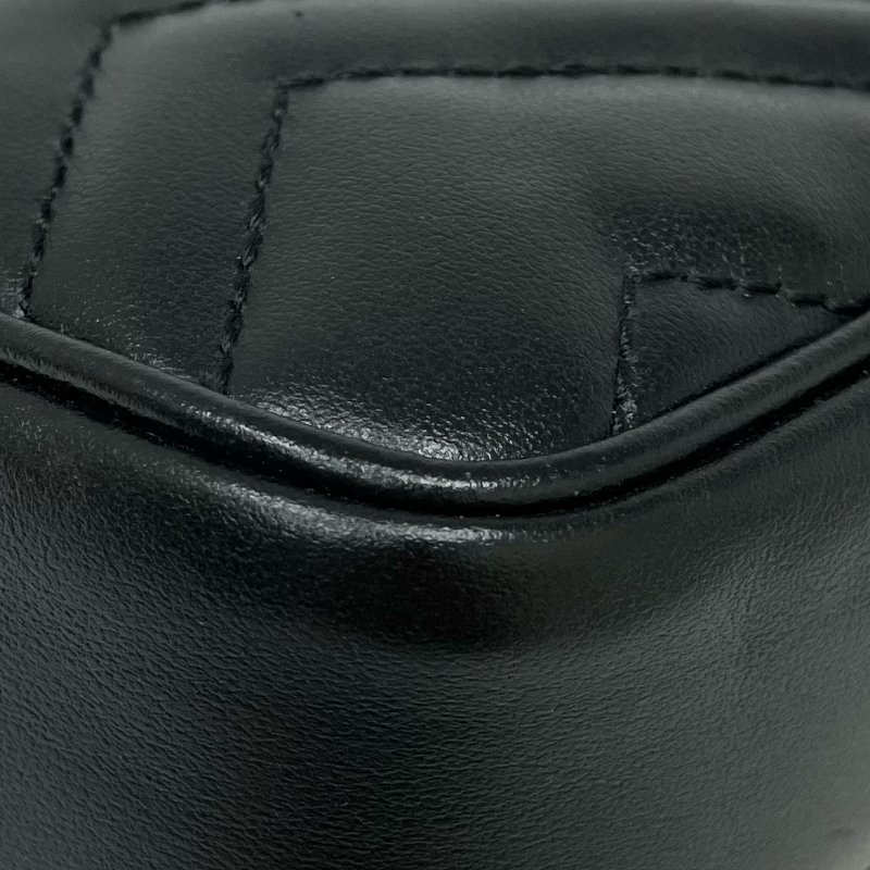 ☆ Gucci 古馳 Black Calfskin GG Marmont Chain Crossbody Bag 476433 黑色小牛皮鎖鏈斜背袋 - 267005809-13