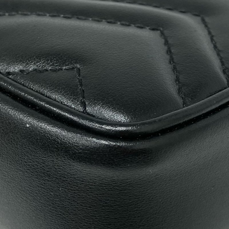 ☆ Gucci 古馳 Black Calfskin GG Marmont Chain Crossbody Bag 476433 黑色小牛皮鎖鏈斜背袋 - 267005809-14