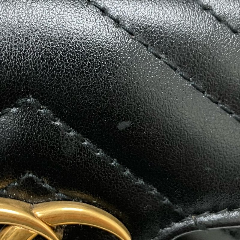 ☆ Gucci 古馳 Black Calfskin GG Marmont Chain Crossbody Bag 476433 黑色小牛皮鎖鏈斜背袋 - 267005809-15