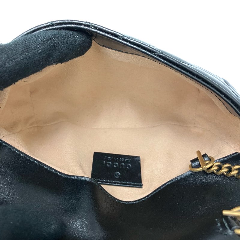 ☆ Gucci 古馳 Black Calfskin GG Marmont Chain Crossbody Bag 476433 黑色小牛皮鎖鏈斜背袋 - 267005809-17