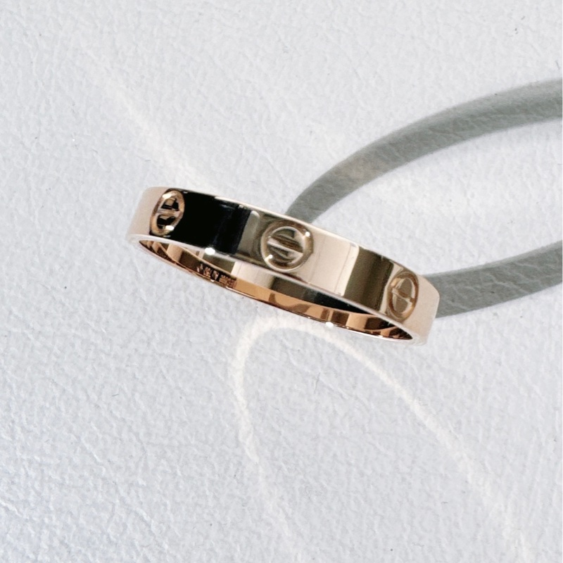 Cartier卡地亞 love系列 玫瑰金窄版戒指，尺寸 64 碼-2