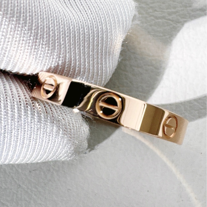 Cartier卡地亞 love系列 玫瑰金窄版戒指，尺寸 64 碼-4