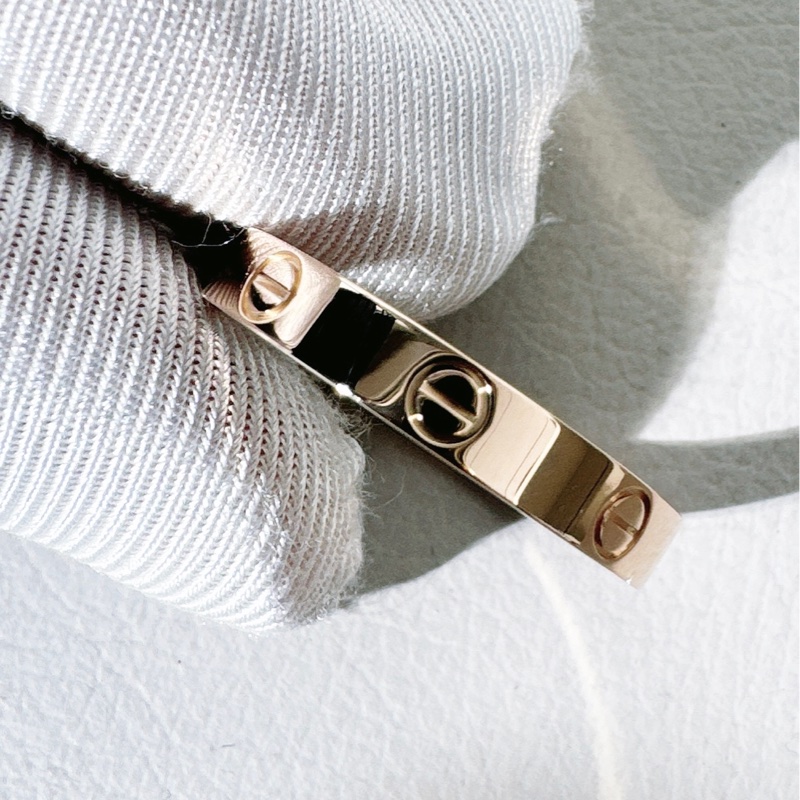 Cartier卡地亞 love系列 玫瑰金窄版戒指，尺寸 64 碼-5