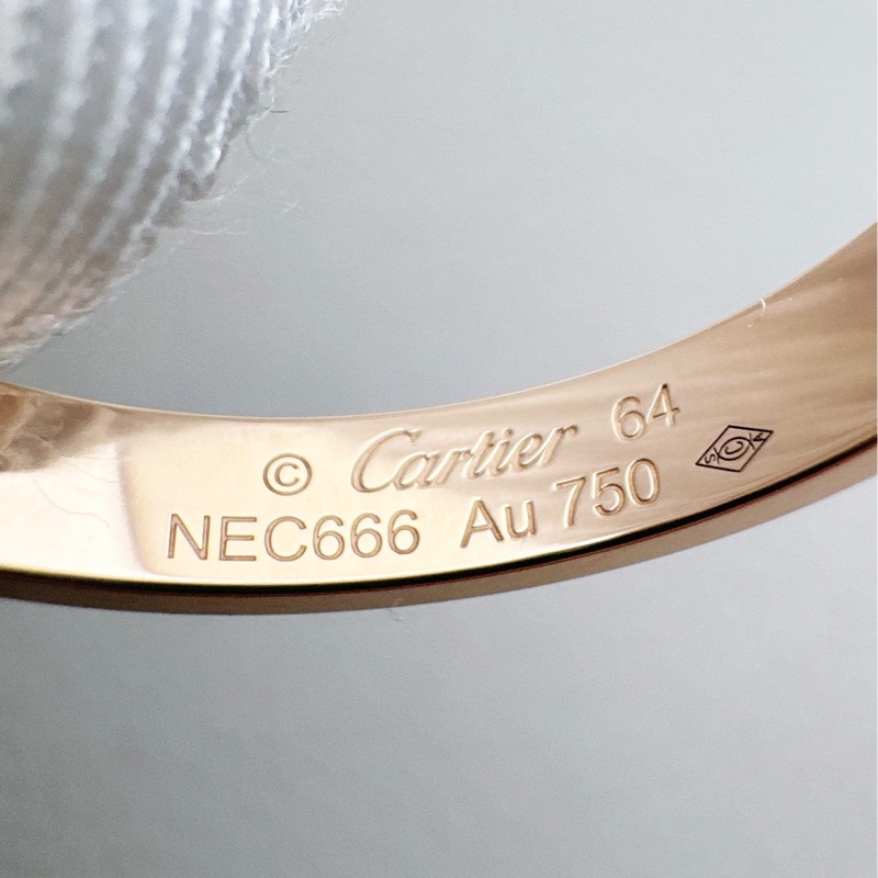 Cartier卡地亞 love系列 玫瑰金窄版戒指，尺寸 64 碼-6