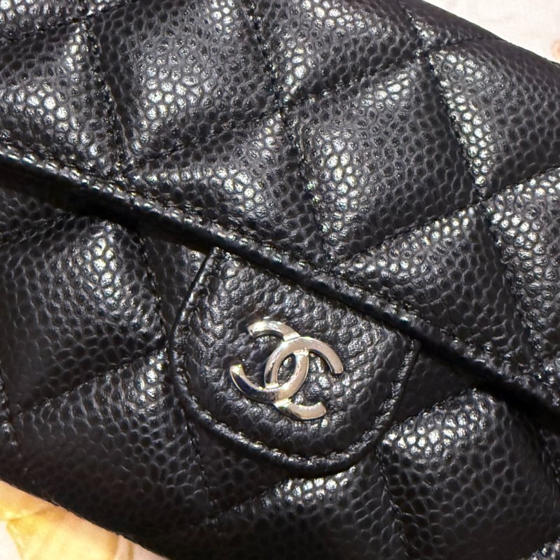 CHANEL經典銀色雙C AP0241荔枝紋牛皮長夾-2