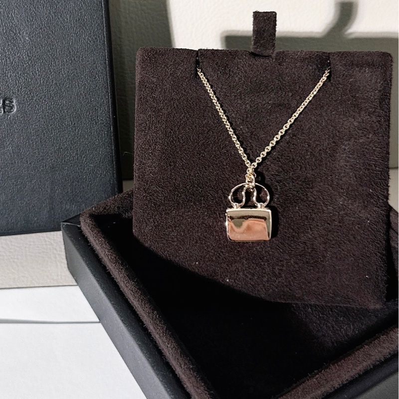 Hermes愛馬仕 玫瑰金滿鑽 康康項鍊-1