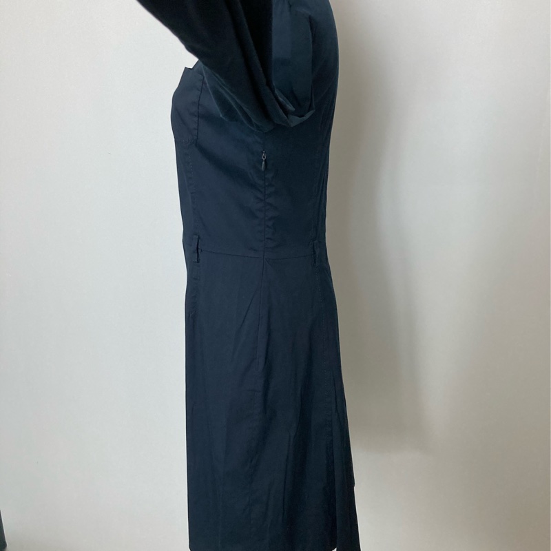 《新歡舊愛》正品PRADA深藍色彈性連身洋裝44版小適合M-2