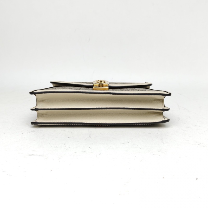 GUCCI Ophidia郵差包紅綠條紋織帶小號老花PVC金扣-3