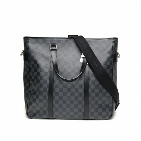 LOUIS VUITTON 黑色PVC2011豎版手提公事包棋盤格