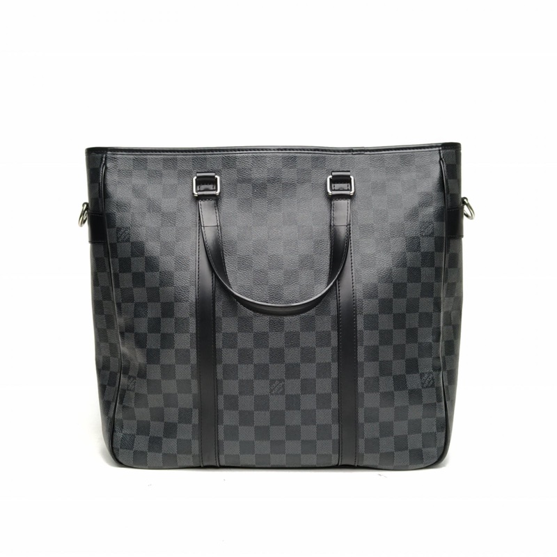 LOUIS VUITTON 黑色PVC2011豎版手提公事包棋盤格-2