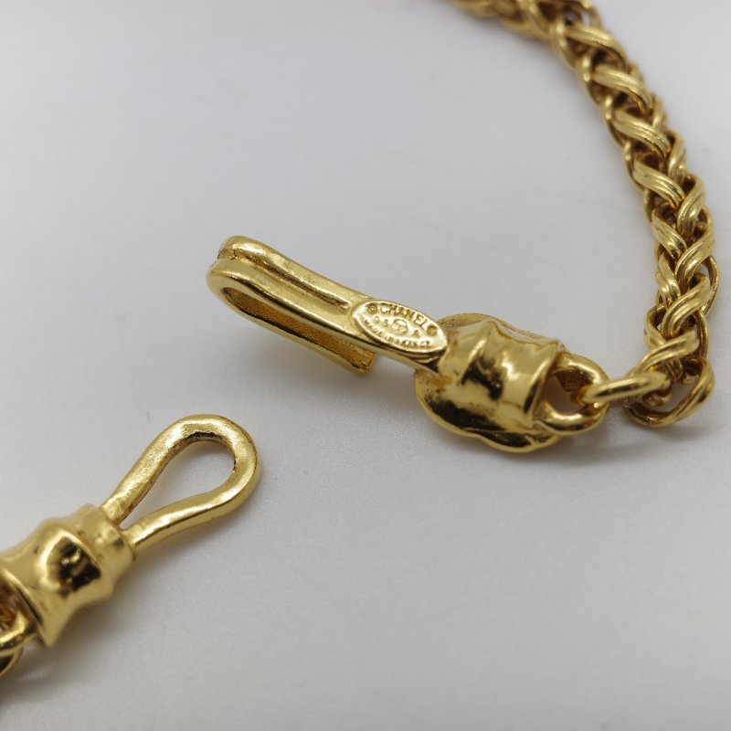 Chanel 香奈兒 Vintage 1995 經典 黃銅金屬 鍍金 波浪形空心圓球雙 C 吊墜長項鍊-7