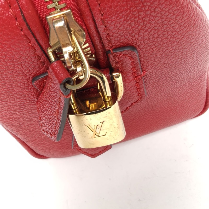 LOUIS VUITTON Speedy20可拆卸肩帶紅色牛皮2016-4