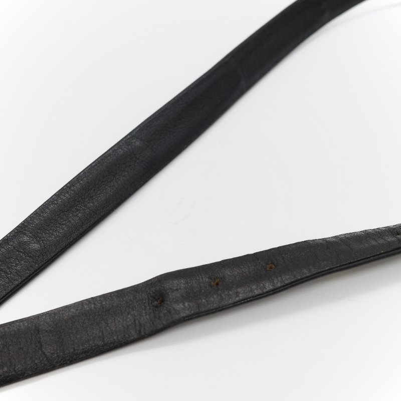 Chanel 香奈兒 Vintage經典黑色 平滑小牛皮 拼接金屬鏈條扣飾 皮革皮帶-10