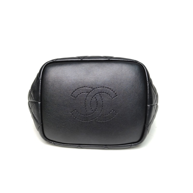 CHANEL 19BAGHobo飯盒包黑色羊皮29開金扣-3