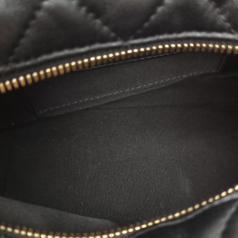 CHANEL 19BAGHobo飯盒包黑色羊皮29開金扣-5