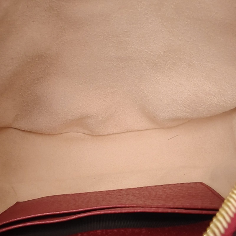 GUCCI Ophidia圓餅包雙肩包花卉印花酒紅色PVC-5