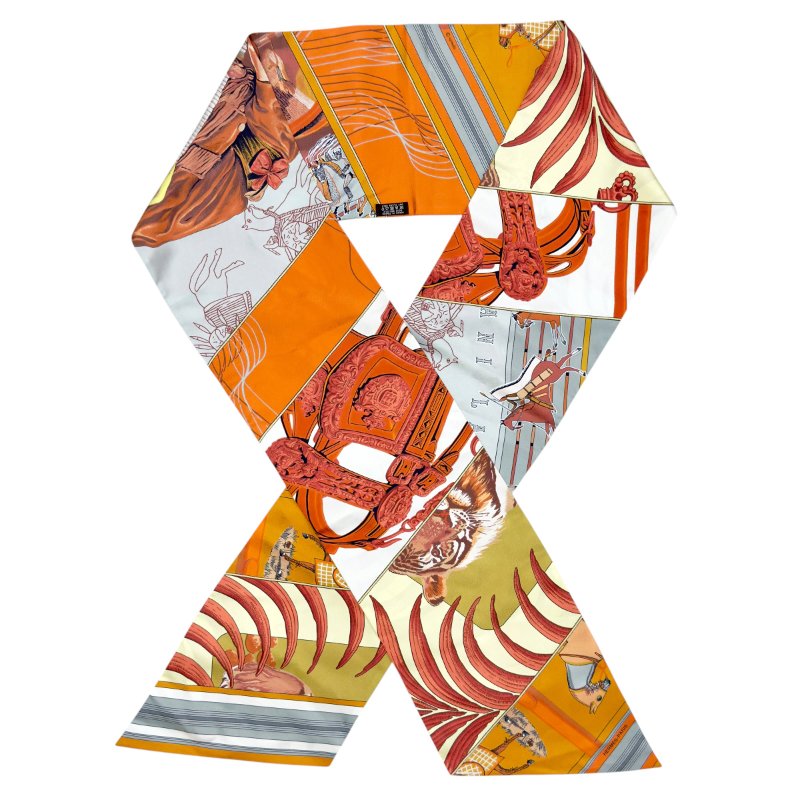 HERMES Carre en Carres Maxi Twilly 長絲巾-0