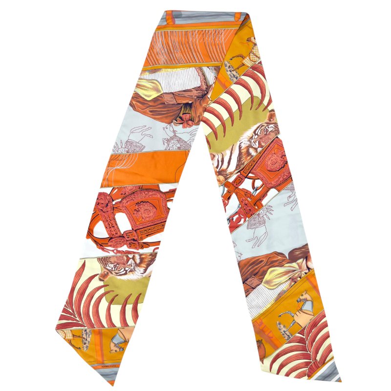 HERMES Carre en Carres Maxi Twilly 長絲巾-1