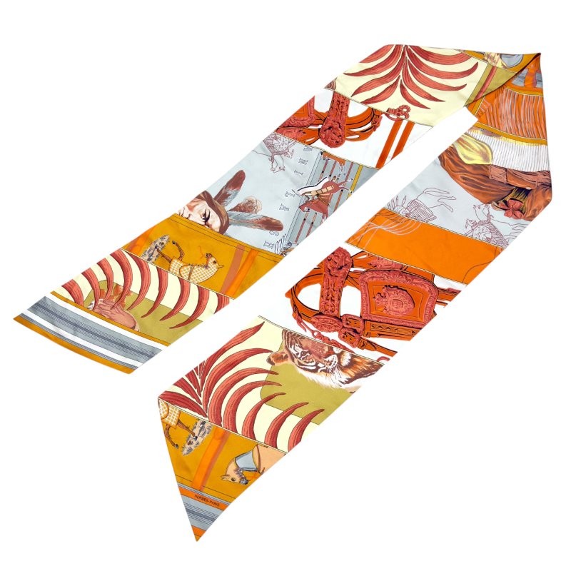 HERMES Carre en Carres Maxi Twilly 長絲巾-4