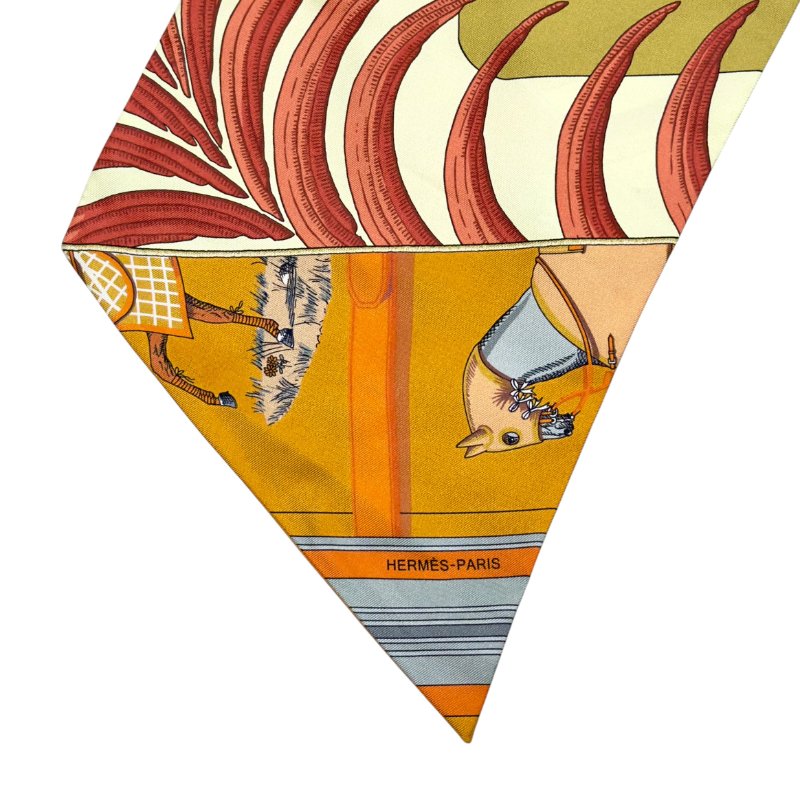 HERMES Carre en Carres Maxi Twilly 長絲巾-5
