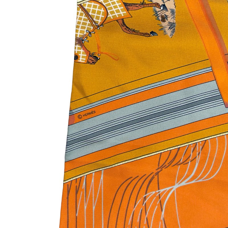 HERMES Carre en Carres Maxi Twilly 長絲巾-6