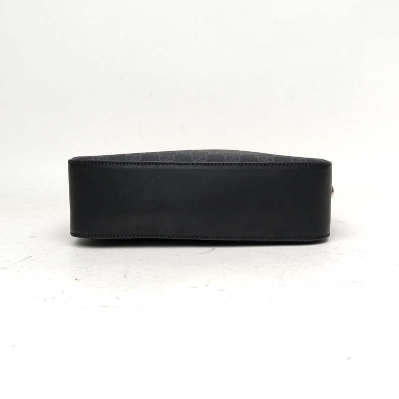 GUCCI 黑色PVC銀扣黑花相機包小號24-3