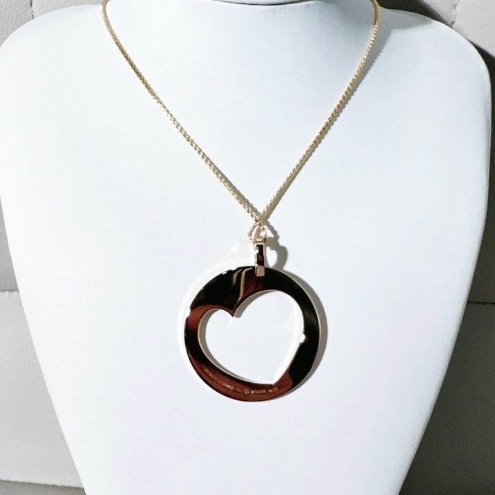 Roger dubuis 羅傑杜彼 玫瑰金 +鑽  大號心形項鍊-1