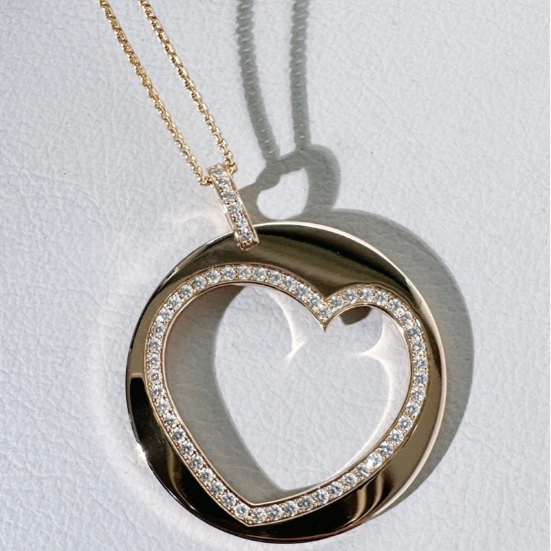 Roger dubuis 羅傑杜彼 玫瑰金 +鑽  大號心形項鍊-3