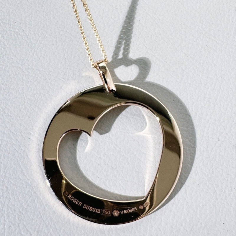 Roger dubuis 羅傑杜彼 玫瑰金 +鑽  大號心形項鍊-4
