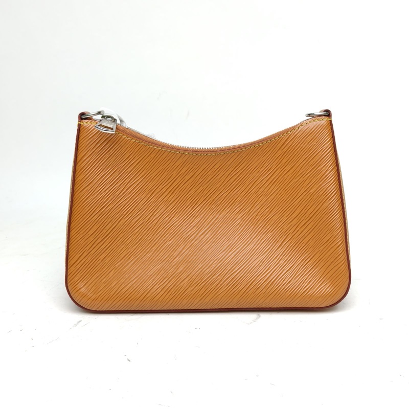 LOUIS VUITTON Marelle二合一腋下包焦糖色EPI水波紋牛皮銀扣晶片-2