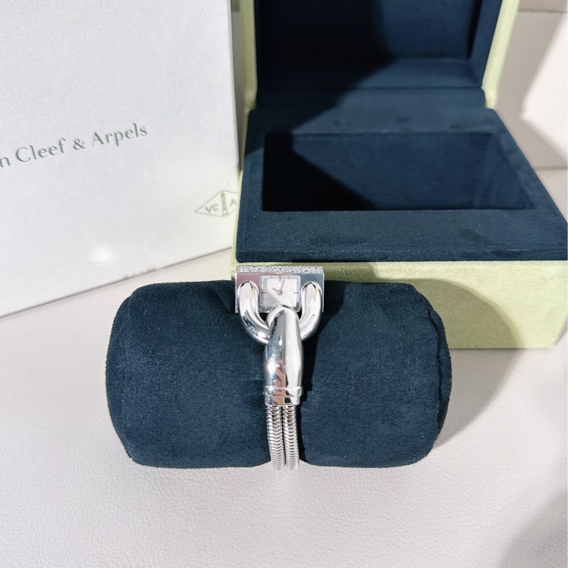 VCA 梵克雅寶 Cadenas系列 白金鑲鑽石英腕表-3