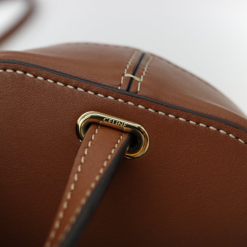 Celine 思琳 Cuir Triomphe 經典焦糖色 棕色 平滑小牛皮 浮雕凱旋門標誌 小號方型硬箱包-10