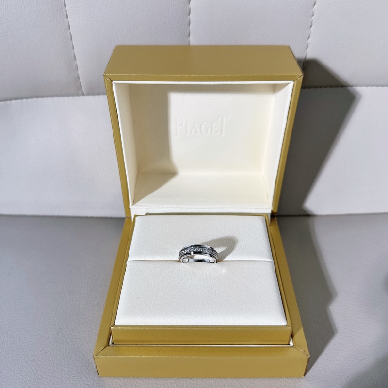 Piaget伯爵 Possession系列 時來運轉 白金寬版戒指，47 碼-0