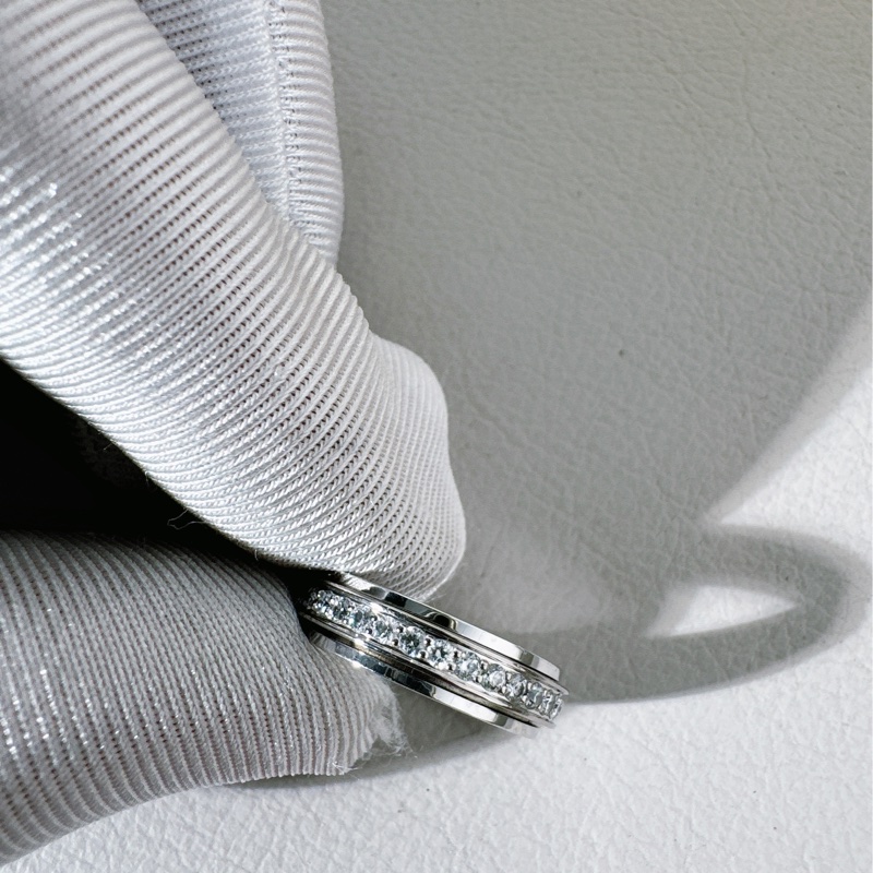 Piaget伯爵 Possession系列 時來運轉 白金寬版戒指，47 碼-6