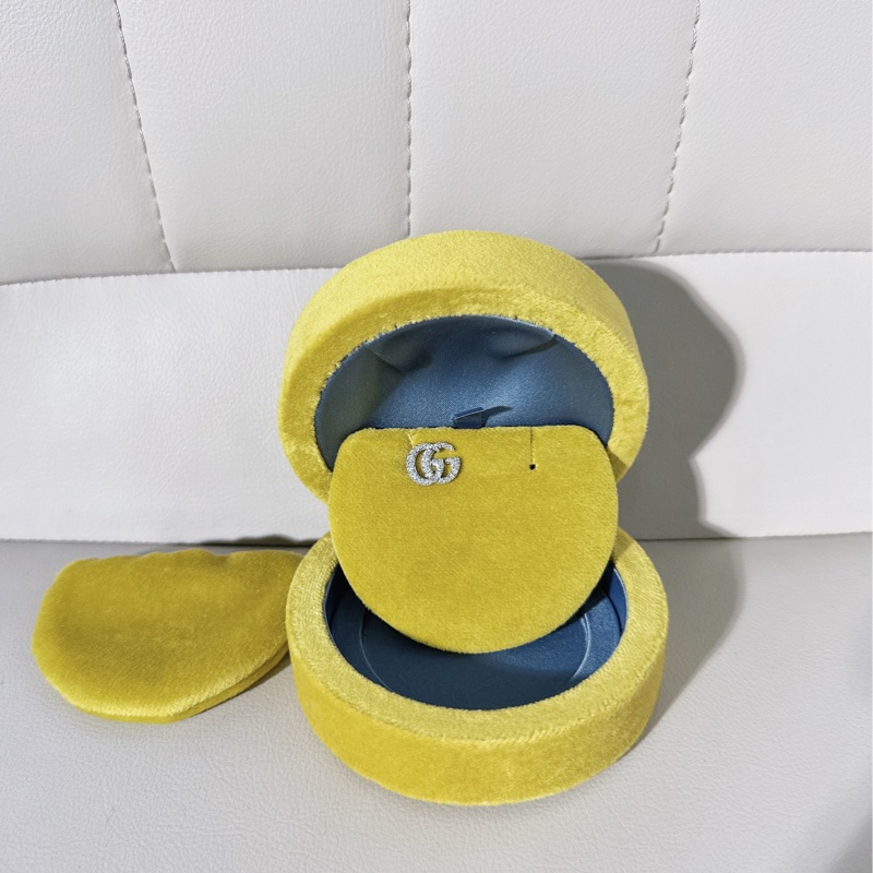 Gucci古馳 白金滿鑽雙 G 耳飾-0