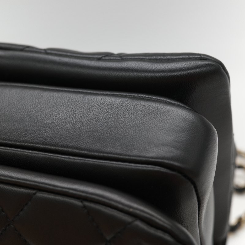 Chanel 香奈兒 Trendy CC 手把經典黑色 菱格紋絎縫 小羊皮 翻蓋式兩用包 肩背包 斜背包手提包-8