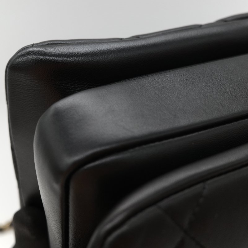 Chanel 香奈兒 Trendy CC 手把經典黑色 菱格紋絎縫 小羊皮 翻蓋式兩用包 肩背包 斜背包手提包-10