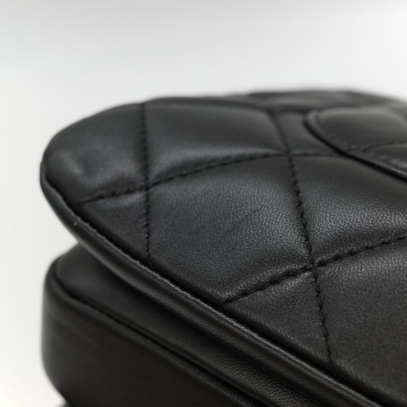 Chanel 香奈兒 Trendy CC 手把經典黑色 菱格紋絎縫 小羊皮 翻蓋式兩用包 肩背包 斜背包手提包-12